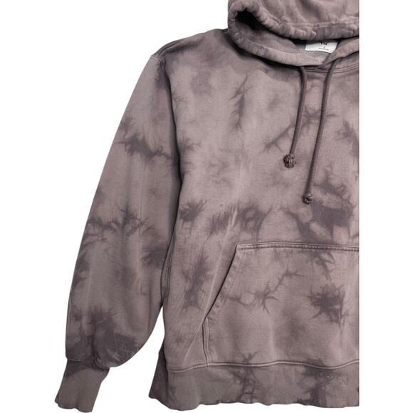 Tna Aritzia Hoodie Womens 2 Medium Gray Tie Dye Pullover Kangaroo Pocket Fleece - Picture 6 of 15